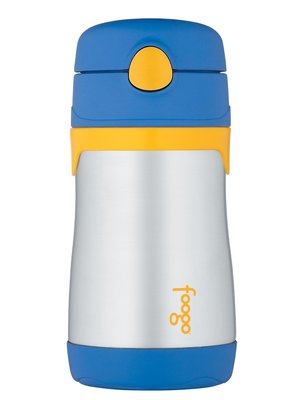 「送口罩」美國膳魔師THERMOS兒童保溫(冷)杯保溫瓶 FOOGO 10oz 290ml藍黃色