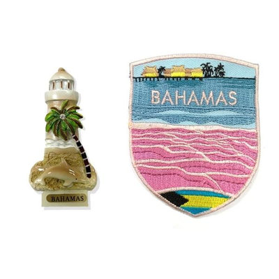 【A-ONE】巴哈馬海豚電箱裝飾+巴哈馬粉紅海灘外套貼布【2件組】磁鐵冰箱貼 可愛磁鐵 立體磁鐵C142+290