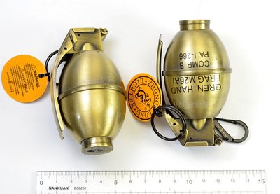 JHS（（金和勝 生存遊戲專賣））古銅色 M26手榴彈 防風打火機 0002