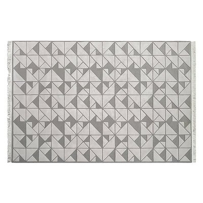 米可家飾~【新品】灰色高級現代簡約幾何立體素凸式新西蘭羊毛手工地毯客廳地毯手工地毯
