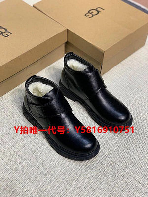 UGG 冬季新款女鞋 真羊毛雪地靴 羊毛保暖媽媽鞋 鞋面進口小牛皮 內代購