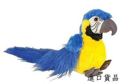 現貨可愛 藍色金剛鸚鵡小鳥鳥類 絨毛絨娃娃玩偶抱枕送禮禮物擺件裝飾品禮品可開發票