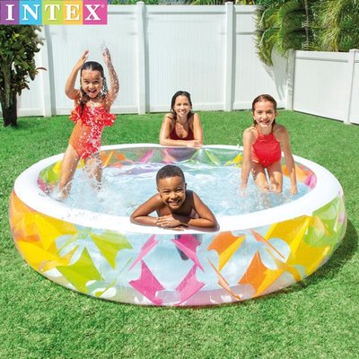 intex 56494 彩色成人家庭戲水池充氣游泳池兒童海洋球池