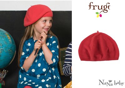 ♡NaNa Baby♡ 英國Frugi有機棉【保暖針織羊毛帽(紅色)】英國製