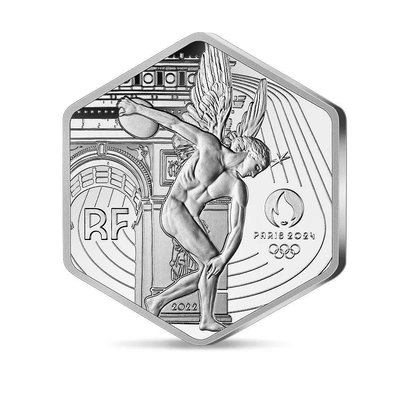 2024巴黎奧運 官方紀念幣 銀幣 10歐元 六角形 法國 卡裝 Paris 2024 周邊 收藏品 紀念品 異形幣