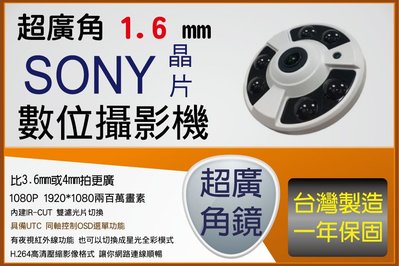 AHD 魚眼型 1080P 攝影機 視野全方位 台中監視器 監控主機 買賣