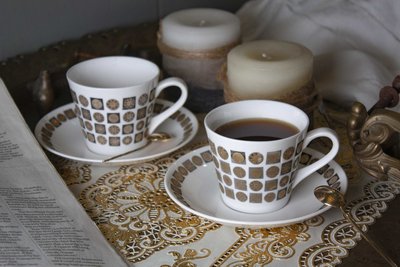 【旭鑫骨瓷】Tuscan Tiara 咖啡杯組 英國骨瓷 歐洲古董 古波斯風情杯子 E.08