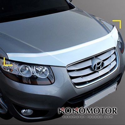 06-12Hyundai現代新 Santa Fe CM專用黑色 電鍍 前機蓋裝飾條 韓國進口汽車內飾改裝飾品 高品質