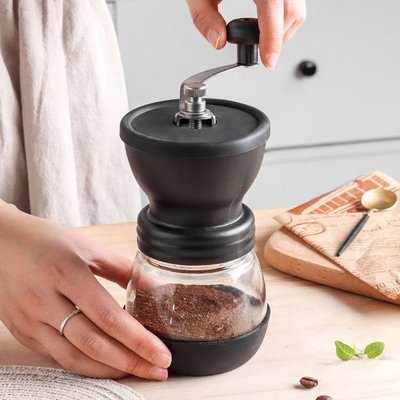 新品磨豆機咖啡豆研磨機咖啡機家用小型手搖手動全身水洗便攜家用~特價