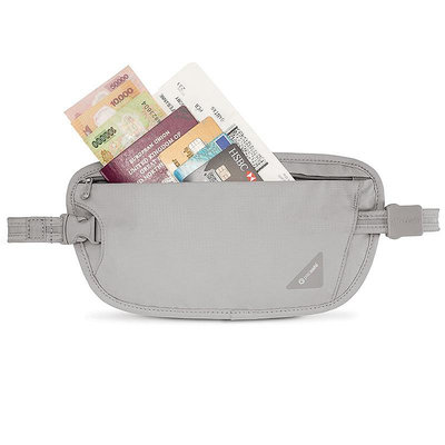 腰包pacsafe 出國旅行護照手機證件多功能RFID隱形小包 防盜貼身腰包