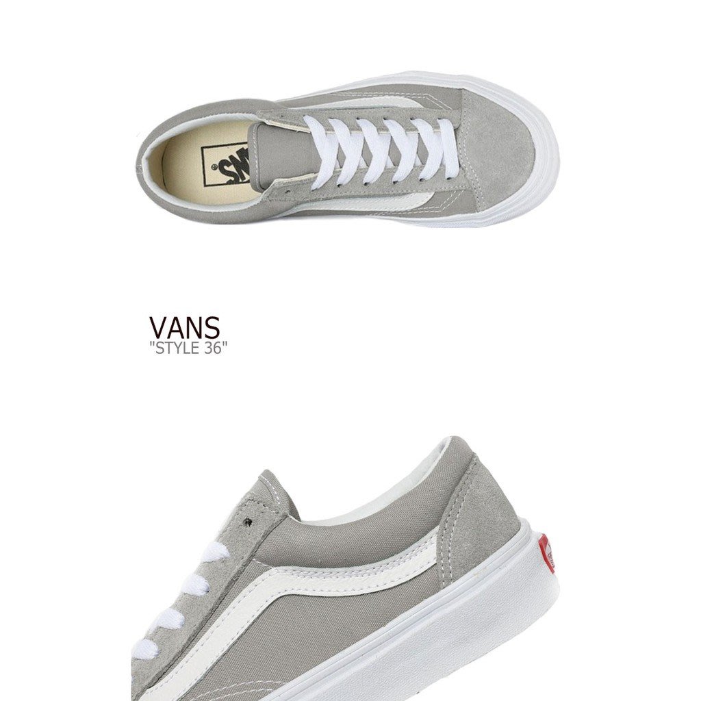 Vans Style 36 OLD SCHOOL VN0A3DZ3IYP 淺灰短頭白線麂皮帆布 