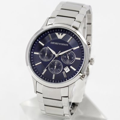 現貨 可自取 EMPORIO ARMANI AR2448 亞曼尼 手錶 43mm 計時 藍錶面 男錶女錶