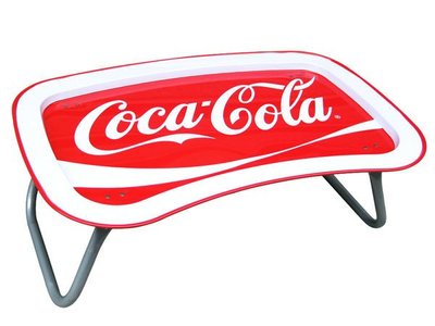 (I LOVE 樂多) 美國進口 COCA COLA 可口可樂 可樂 金屬托盤摺疊桌 野餐桌 小餐桌 方便收納不占空間