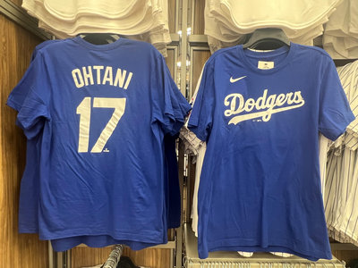 ~熱騰騰、剛出爐~MLB美國大聯盟Dodgers道奇隊大谷翔平Nike球衣背號短袖T恤(藍色) ~L號~