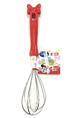 【JPGO】特價-日本製 Disney 米妮造型打蛋器 紅色#313