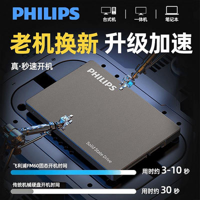 飛利浦SSD固態硬碟512G/1T/4T筆電桌機電腦SATA256G接口2.5寸2T