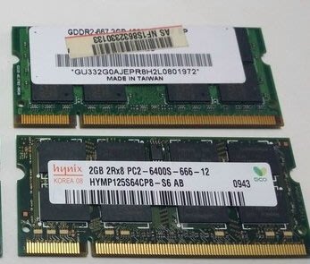 電腦水水的店 ~筆記型記憶體 2G DDR2    667  記憶體 1支　＄100