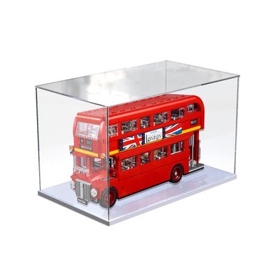 現貨 擺件玻璃罩亞克力展示盒適用樂高10258倫敦巴士透明防塵盒玻璃罩收納盒罩子新款 可開發票