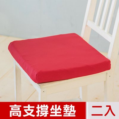 【凱蕾絲帝】台灣製造-久坐專用二合一高支撐記憶聚合紓壓坐墊-棗紅(二入)