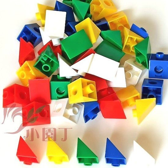 小園丁兒童教育用品社台灣製數學教具積木2公分三角形連接方塊50個裝