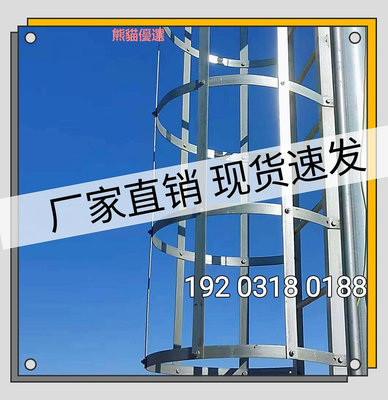 精品鍍鋅鋼爬梯護籠定制不銹鋼爬梯護籠熱鍍鋅鋼梯護欄15j401廠家直銷