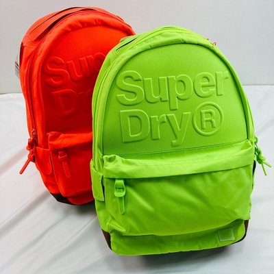正版 全新未拆 Superdry 極度乾燥 3D 立體凸字 螢光綠 背包 後背包 雙肩包 Superdry背包