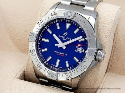【經緯度名錶】BREITLING 百年靈 AVENGER A17328101C1A1 藍色錶盤 復仇者 自動機械錶款 TLW77005