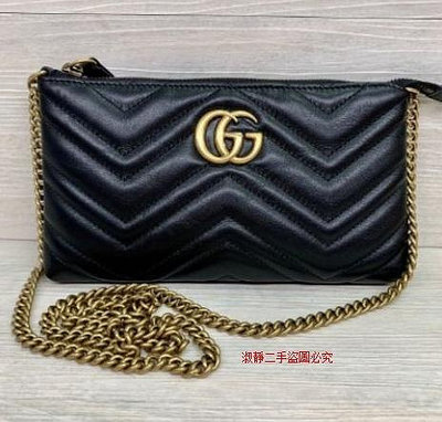 淑静二手正品 Gucci Marmont MINI 黑色 WOC 小包 斜背包 443447