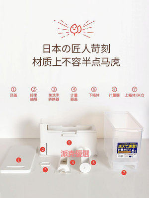 精品日本asvel米桶防蟲防潮密封儲米箱裝米家用 自動計量出米大米米箱