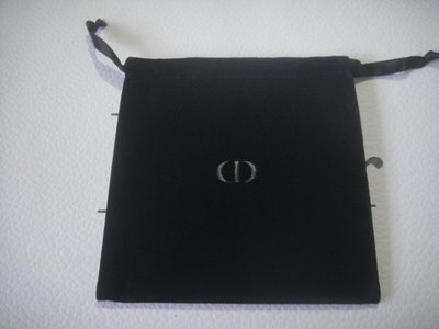 全新Dior 迪奧 黑色絨布束口小袋  氣墊粉餅隨身袋  約13*12.5cm