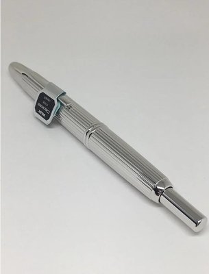 日本 Pilot 百樂 Capless STRIPE 18K金尖鋼筆-鍍銠條紋筆桿