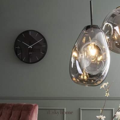 現貨/荷蘭KARLSSON Lure靜音掛鐘 現代輕奢客廳掃秒指針玻璃鐘表