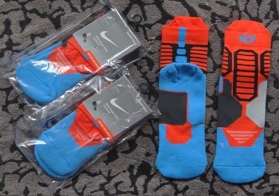 Nike襪 / 杜蘭特 (KD二代) 中厚毛巾裹腳護踝中筒精英專業籃球襪【C款 / 橘配藍】【現貨】