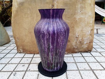 { Ruminant 慕茗萊 } 紫色手工渲染藝術琉璃花瓶/紫色玻璃花器