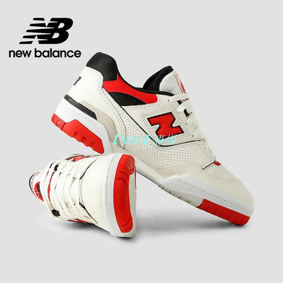 【NIKE 專場】【New Balance】 NB 復古運動鞋_中性_白紅色_BB550VTB-D楦 550