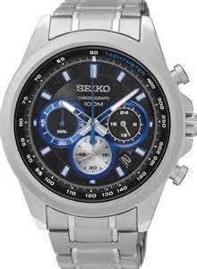 【金台鐘錶】SEIKO 精工 競速計時腕錶-黑藍三眼計時/45mm SSB243P1 SSB243
