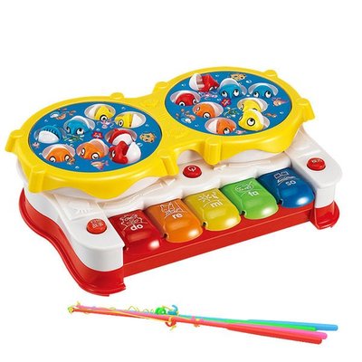兒童音樂電子琴玩具 多功能可彈奏鋼琴釣魚遊戲 寶寶益智玩具