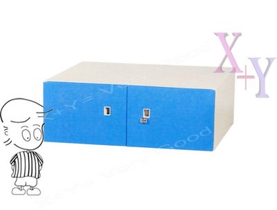 【X+Y 】艾克斯居家生活館 藍色32 雙開門上置式鋼製公文櫃.理想櫃.收納櫃.台南OA辦公家具