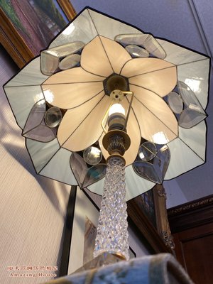 第凡內Tiffany古典華麗黃銅水晶檯燈(稀有)老件【更美歐洲傢飾精品Amazing House】台南