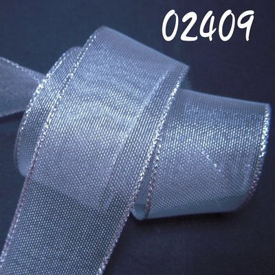 銀蔥塑形鐵絲邊緞帶(02409-08/02409-12)裝飾 花材 佈置 設計材料