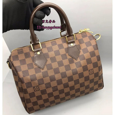 雪兒奢品二手 LV LOUIS VUITTON路易威登Speedy25 枕頭包 手提包 單肩包 斜背包N41368