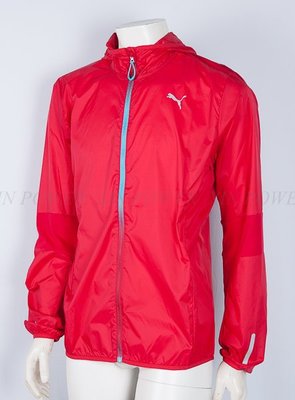 PUMA~慢跑系列PR 夜間反光 花紋立領風衣外套-紅 (511995-02) 特價1820元(含運)
