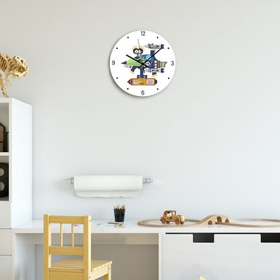 壁鐘北歐簡約時鐘掛鐘客廳極簡創意卡通圖案掛墻鐘表