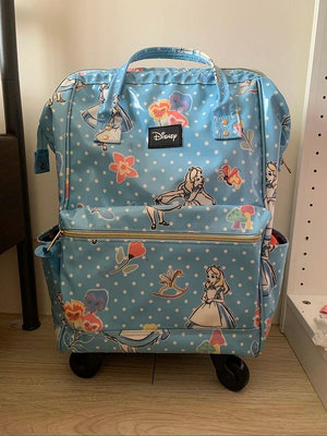轉賣 天藍小舖 迪士尼系列 多功能防撥水可拆式拉桿旅行後背包 愛麗絲款 行李箱 原價1380元