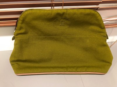 Hermès 愛馬仕 芥末綠  化妝包   手拿包 包中包