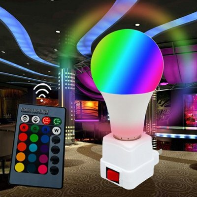 LED燈泡七彩智能遙控燈RGB彩色拍照補光燈臥室浪漫溫馨小夜燈