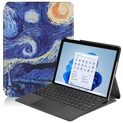 時尚彩繪皮套適用於微軟 Surface Go 3 2 SurfaceGo Go2 Go3 內撐支架站立保護殼平板保護套