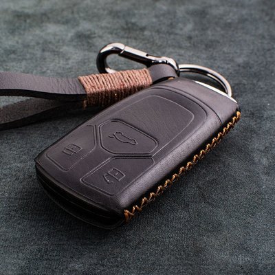 Audi 奧迪 A5 Q5 TT 一鍵啟動 免插入 晶片鑰匙 感應鑰匙皮套 真皮鑰匙包