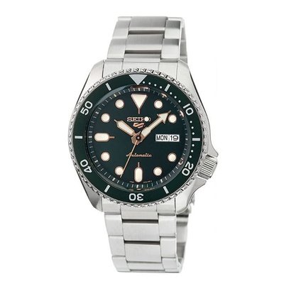 [幸福時刻]SEIKO全新原廠貨精工手錶新款精工5 SRPD63K1潛水機械鋼帶自動上鍊腕錶-綠面玫瑰金針