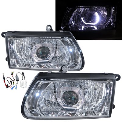 卡嗶車燈 適用於 ISUZU Amigo MK2 00-02 後期 3D/5D 光導LED光圈 魚眼 大燈 電鍍
